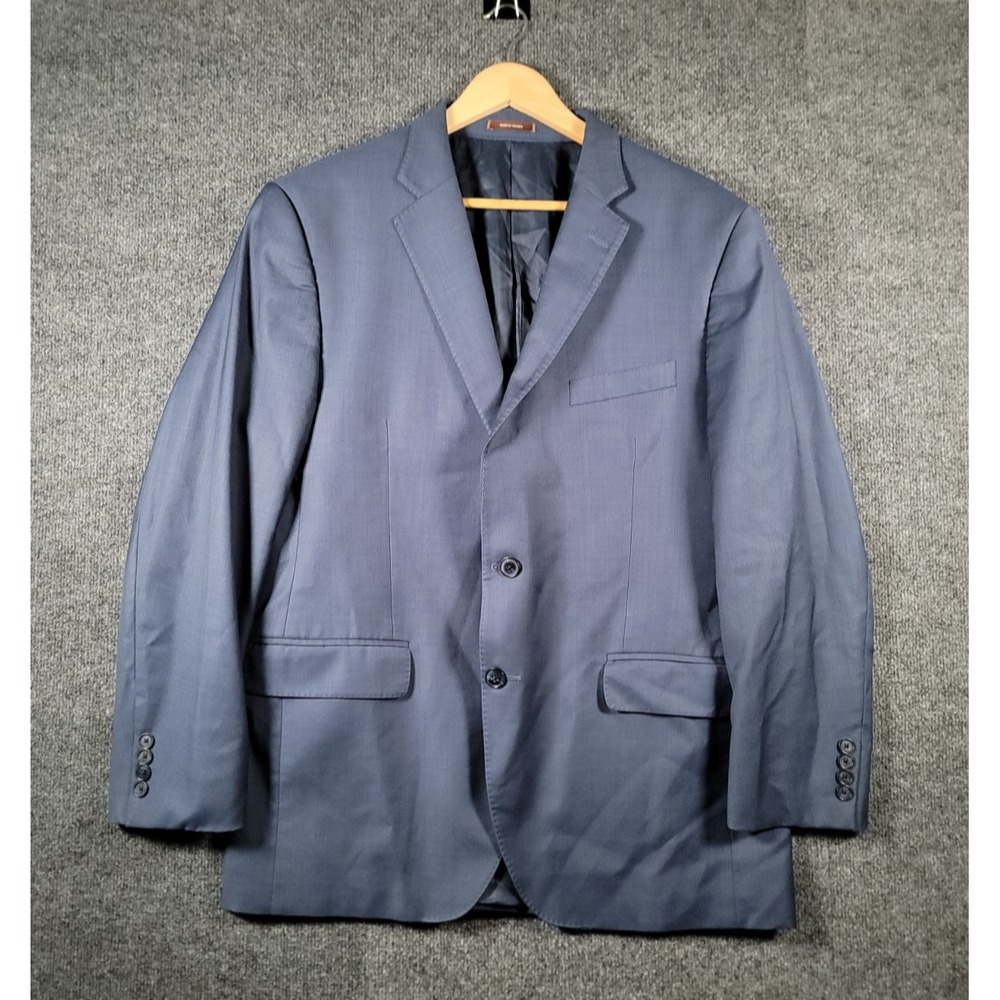 Peter Millar Navy Wool Blazer Sport Coat Made In Canada 2-Button 44R Union Made